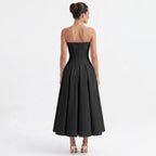 black-polyester-corset-midi-dress-back-model-eos-radiance