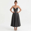 black-polyester-corset-midi-dress-front-model-eos-radiance