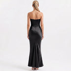 black-satin-corset-maxi-dress-back-model-aphrodite-allure