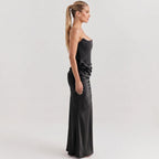 black-satin-corset-maxi-dress-side-model-aphrodite-allure