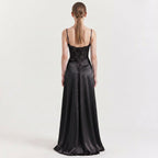 black-satin-maxi-gown-back-model-urania-radiance