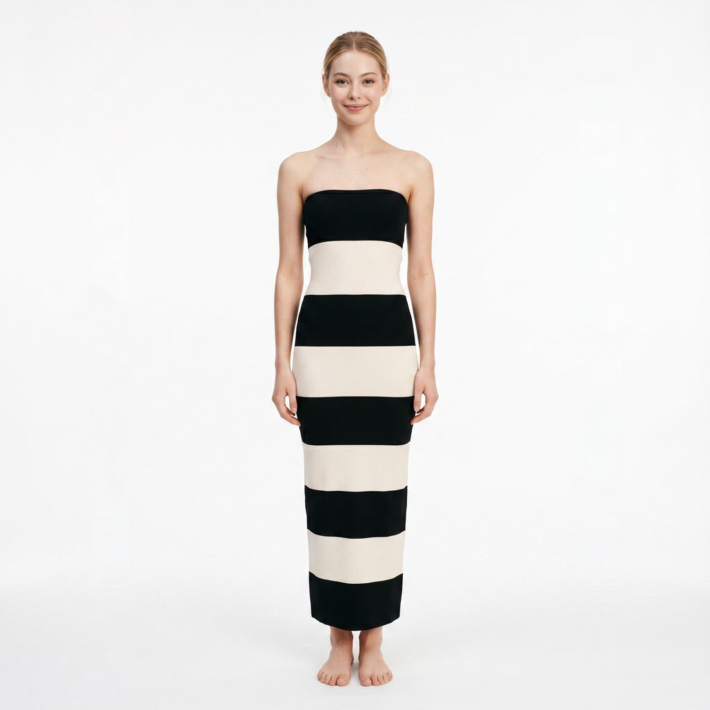 black-white-polyester-spandex-front-model-hestia-sleek
