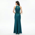 blue-satin-halter-dress-back-model-selene-splendor