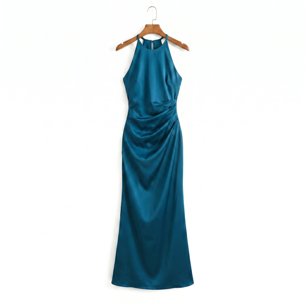 blue-satin-halter-dress-product-front-selene-splendor