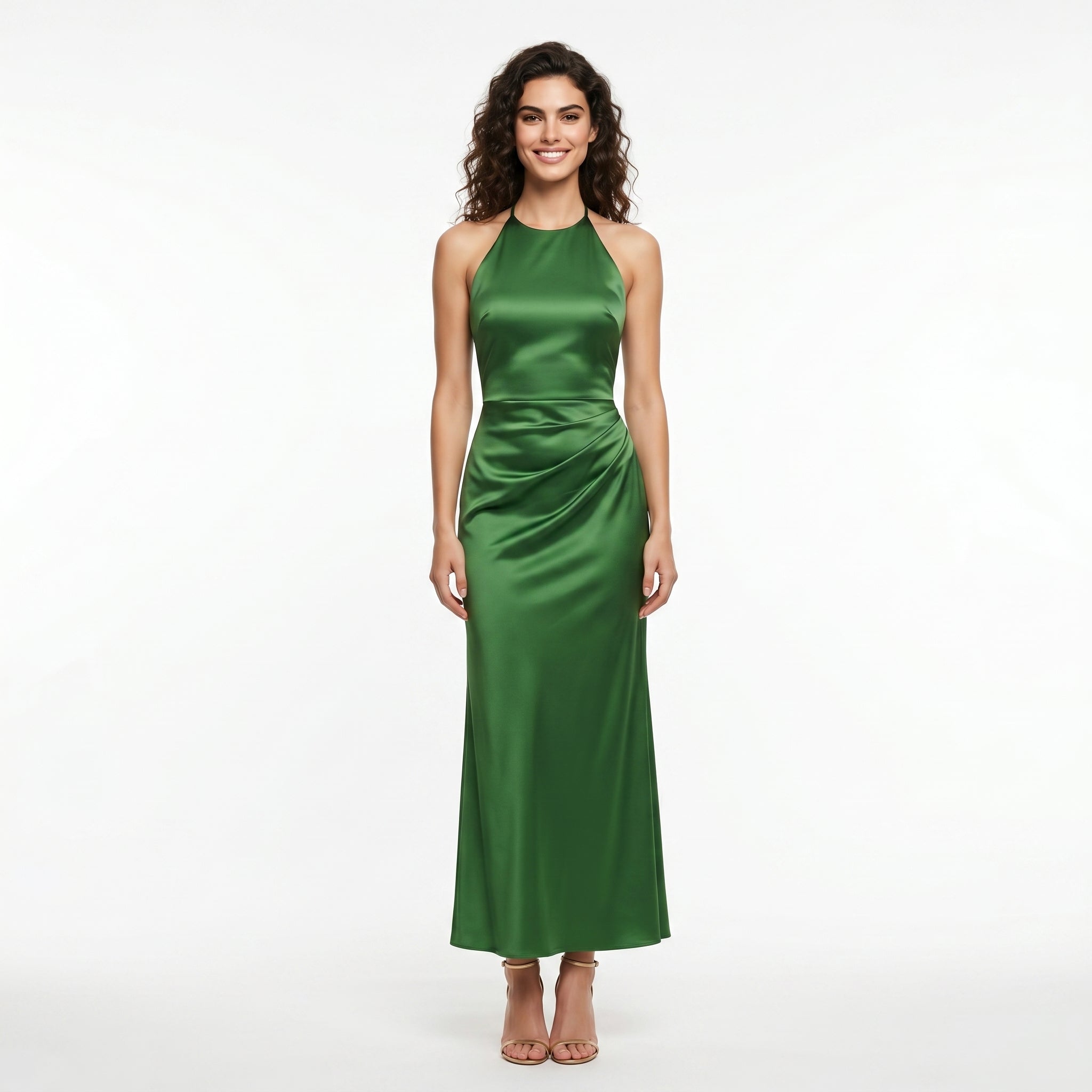 emerald-satin-halter-dress-front