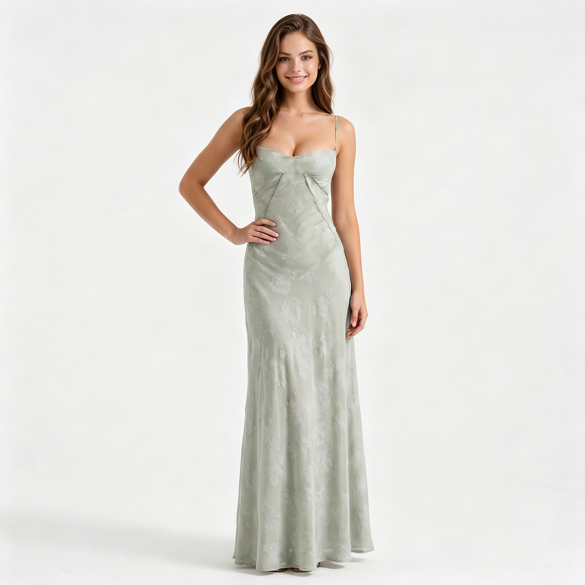 green-satin-slip-maxi-dress-front-model-chloris-whisper