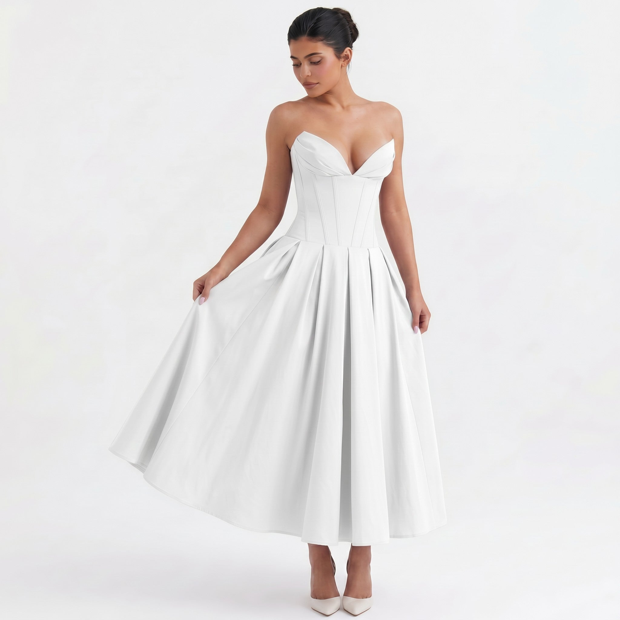 ivory-polyester-corset-midi-dress-feature-detail-eos-radiance