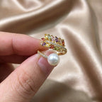 multicolor-pearl-moissanite-gold-plated-brass-ring-on-hand-silkfrost-symphony