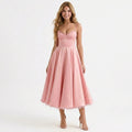 pale-pink-satin-a-line-midi-dress-front-model-juno-muse