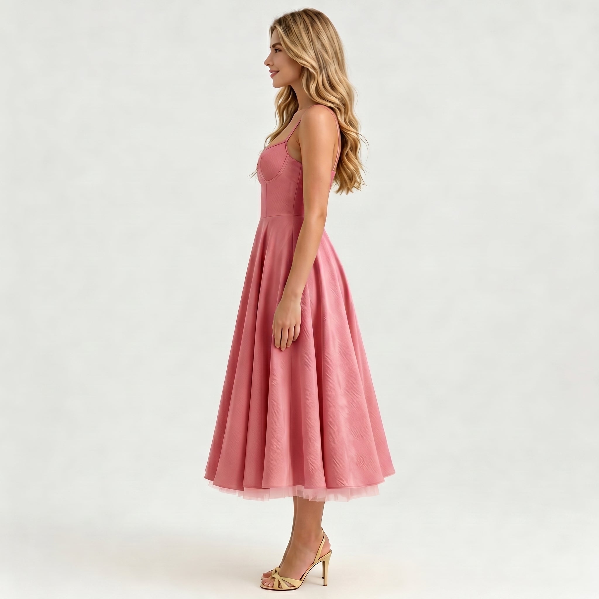 pale-pink-satin-a-line-midi-dress-side-model-juno-muse