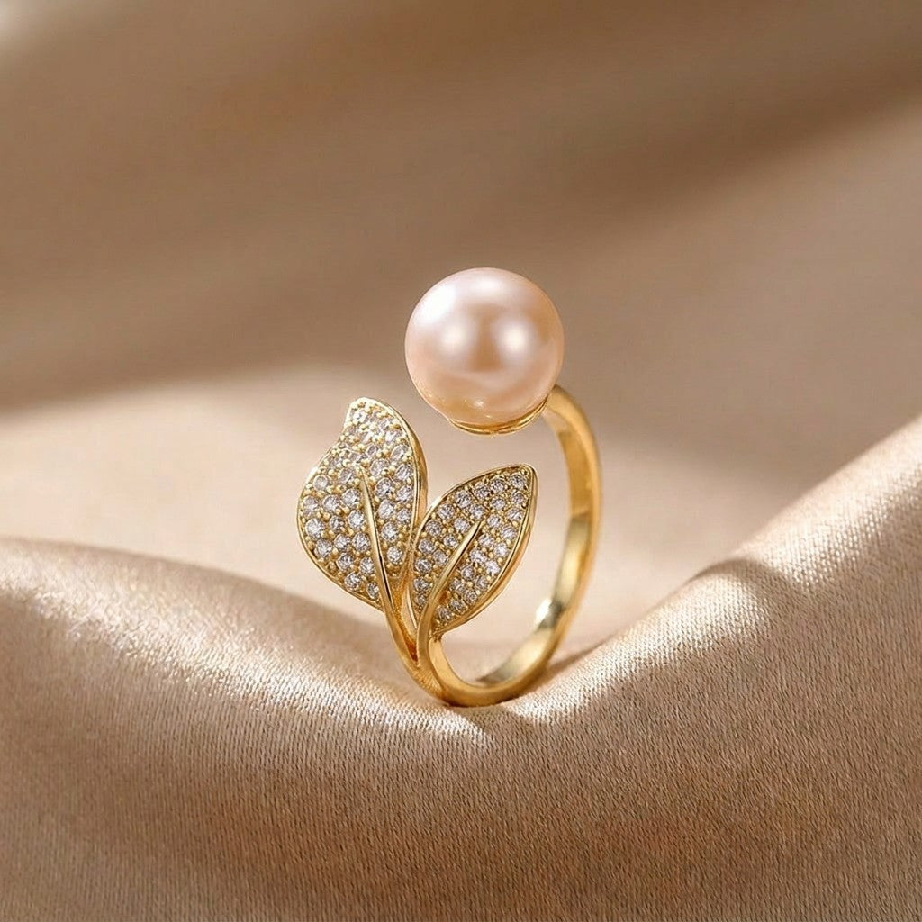 pink-gold-ring-front-model-pearlglow-empress