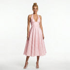 pink-jacquard-halter-midi-dress-front-model-alcestis-grace