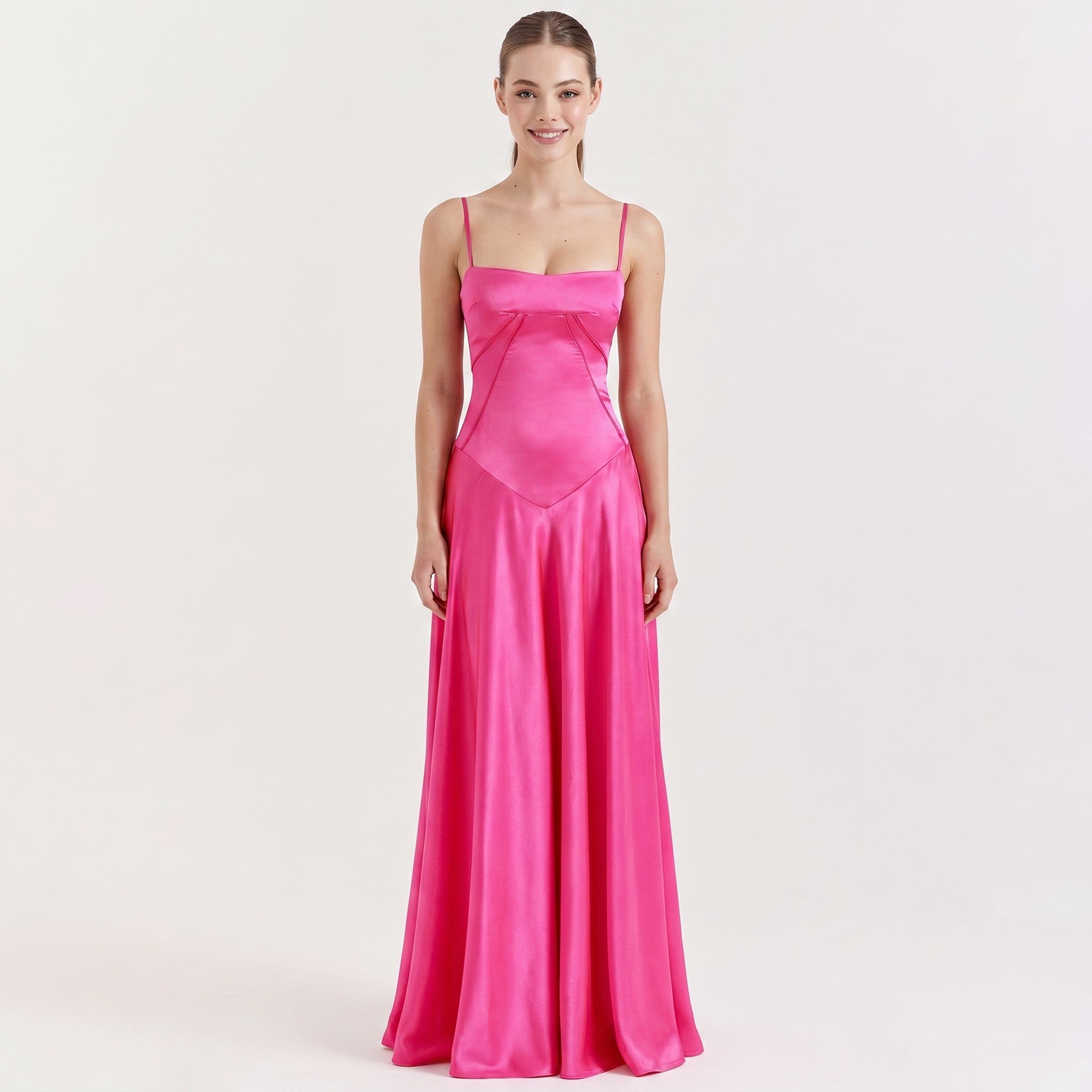 radiant-pink-satin-urania-radiance-front-model