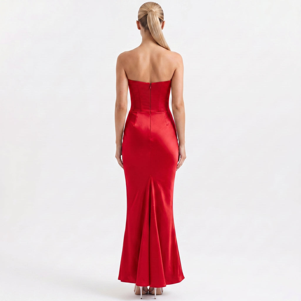 red-satin-sheath-gown-back-model-aphrodite-allure