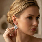 silver-pearl-earrings-side-model-luna-cluster