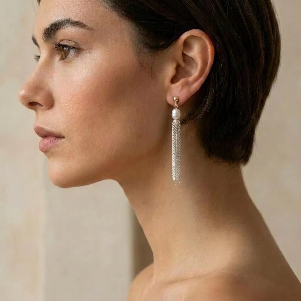 silver-pearl-tassel-earrings-lifestyle-luna-tassel
