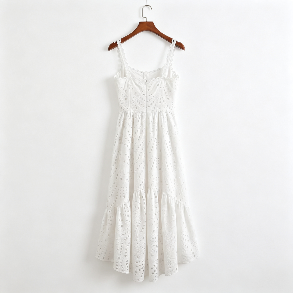 white-cotton-dress-product-display-back-auxo-bloom