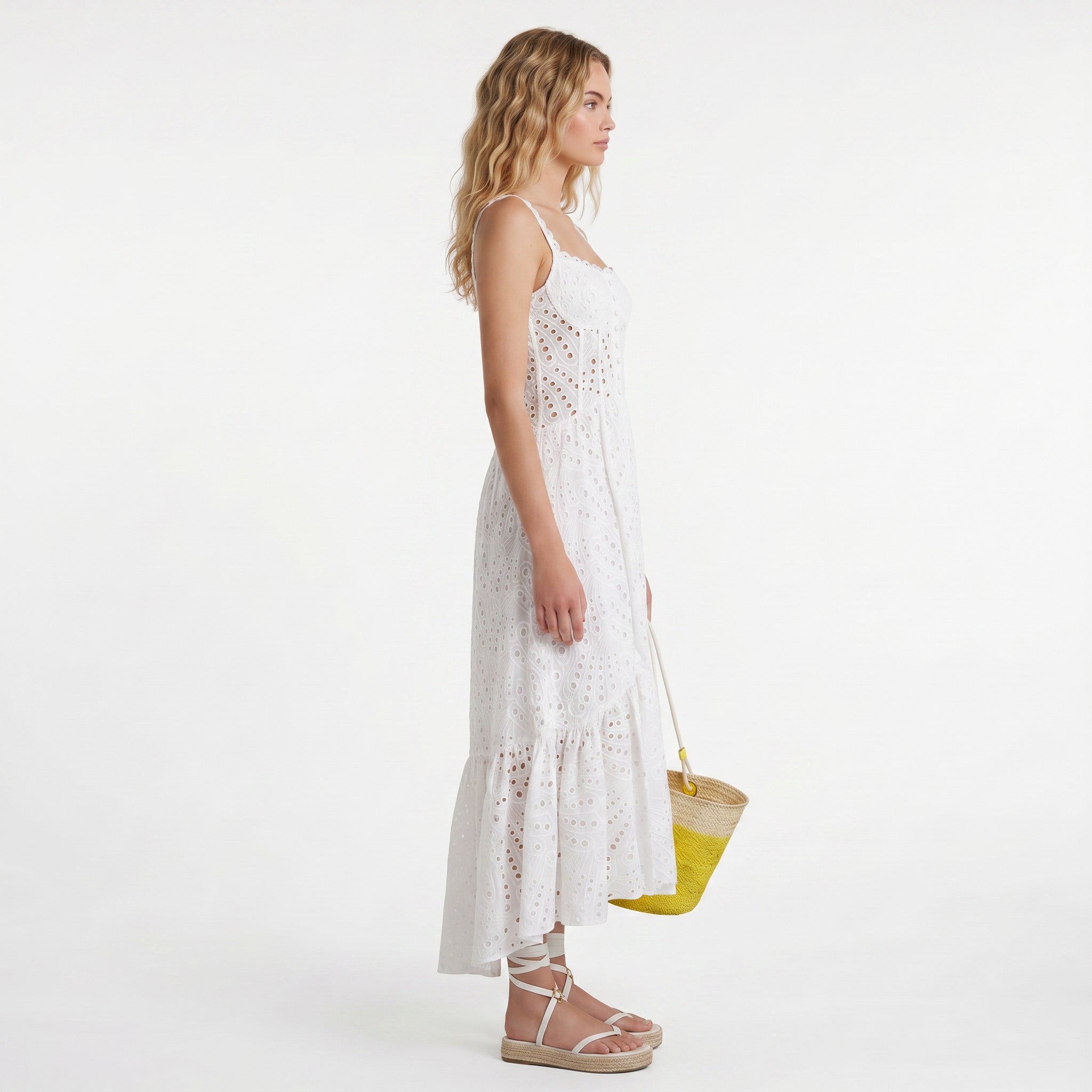 white-cotton-dress-side-model-auxo-bloom