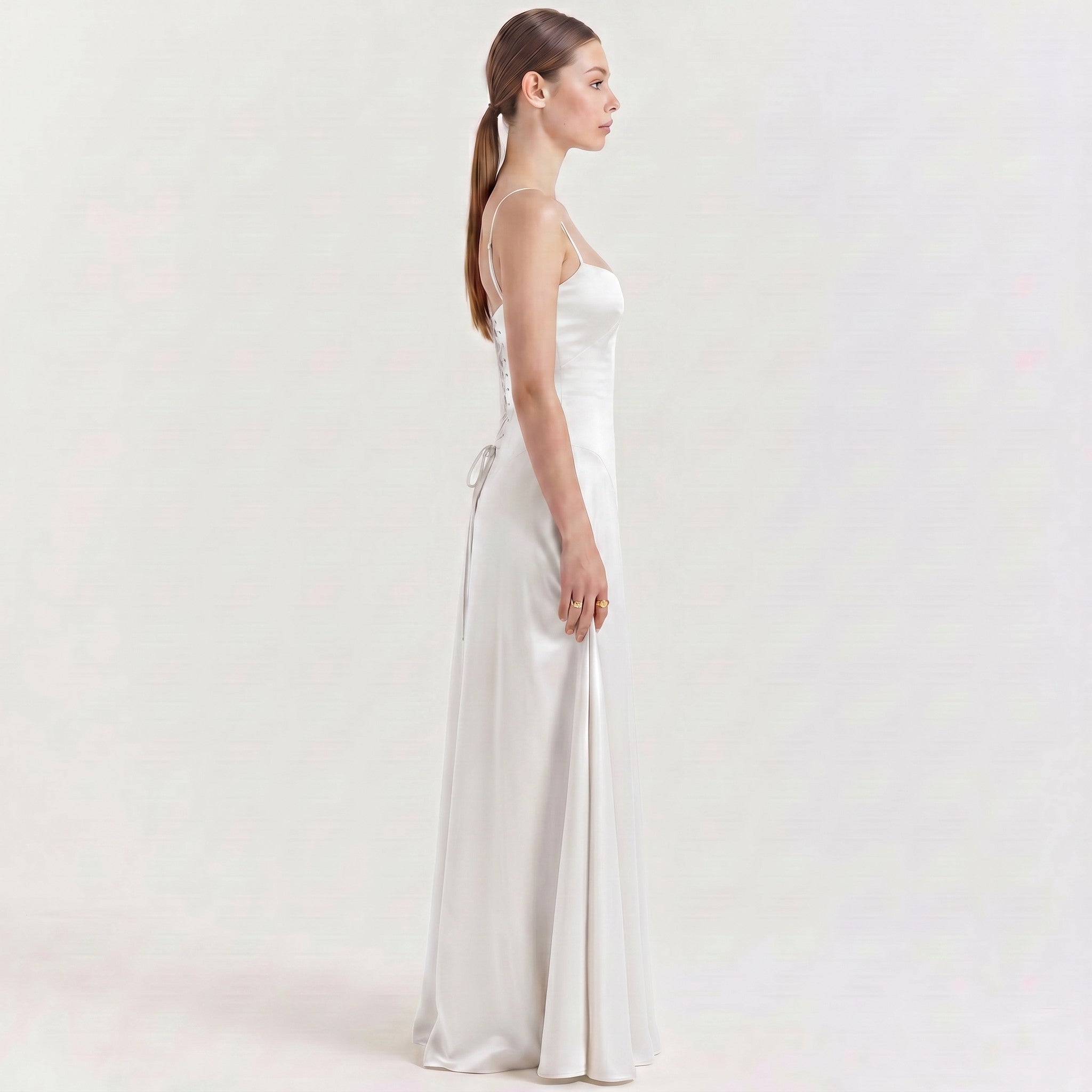 white-satin-gown-side-model-urania-radiance