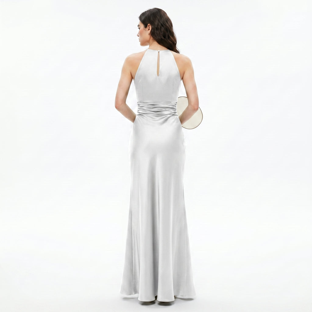white-satin-halter-dress-back-model-selene-splendor