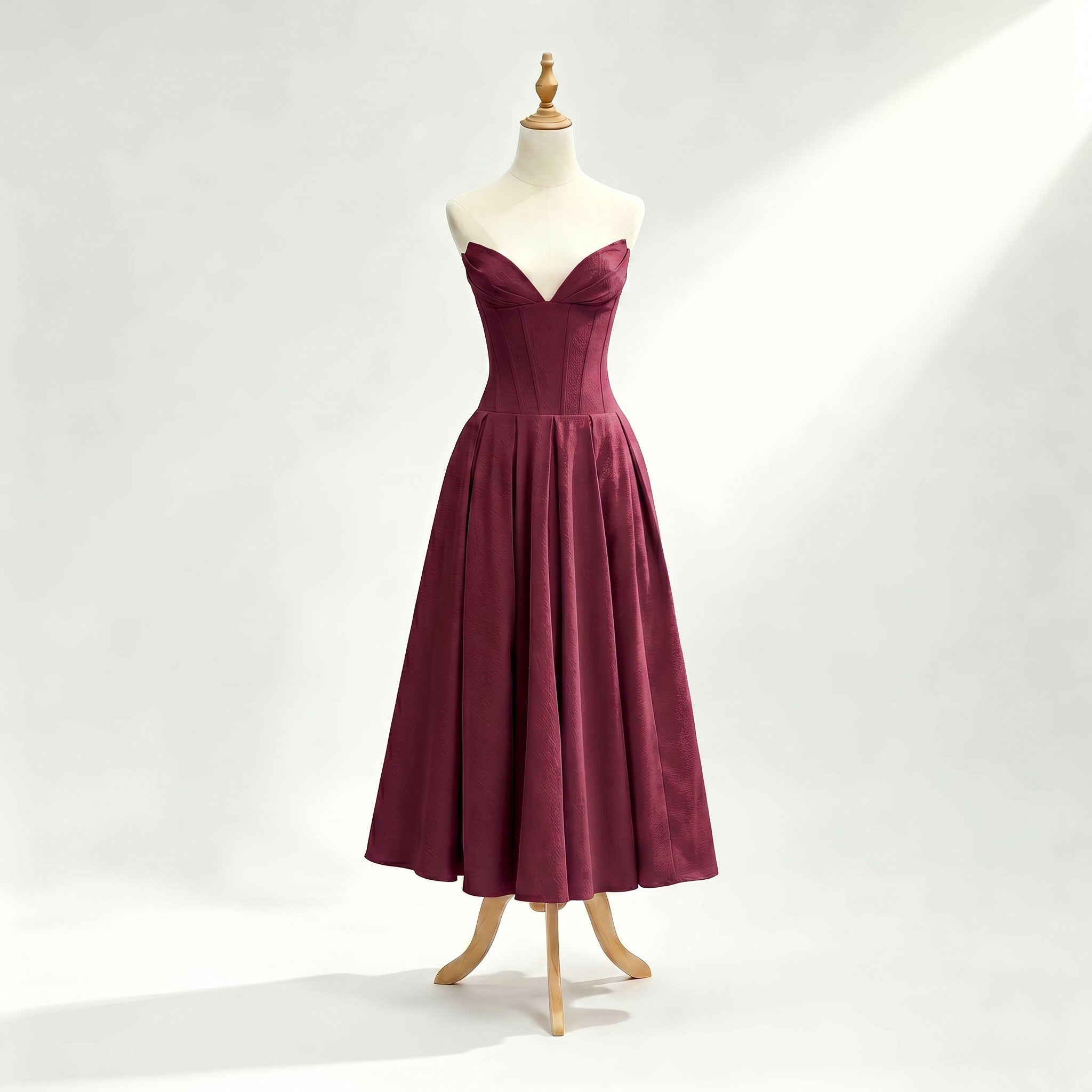 wine-polyester-strapless-midi-dress-product-front-eos-radiance