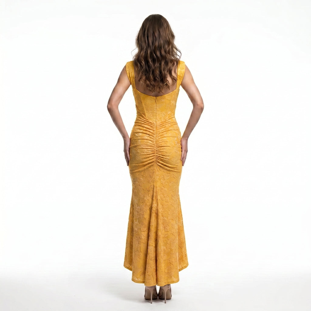 yellow-spandex-mermaid-gown-back-model-calypso-contour