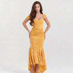 yellow-spandex-mermaid-gown-front-model-calypso-contour