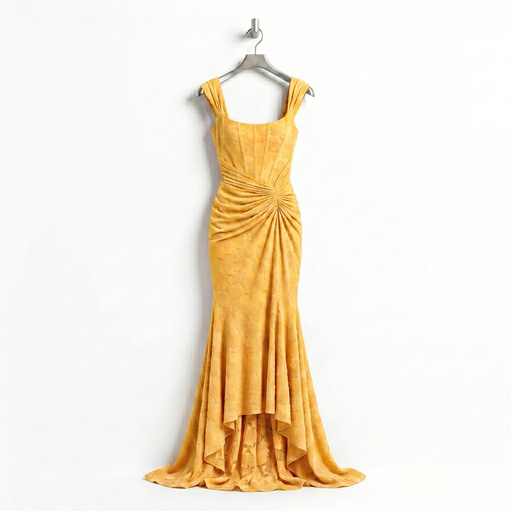 yellow-spandex-mermaid-gown-product-front-calypso-contour